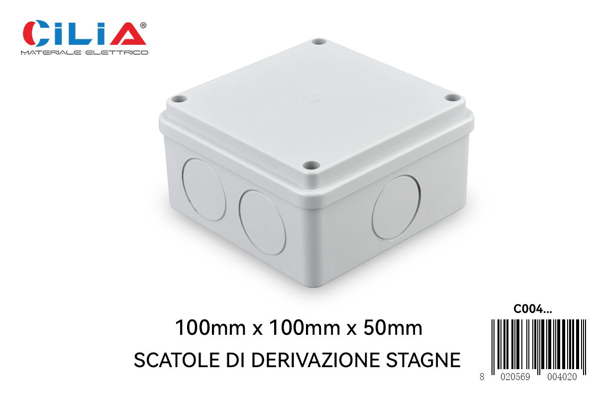 Scatola di derivazione stagna 100x100x50 CILIA, codice C004