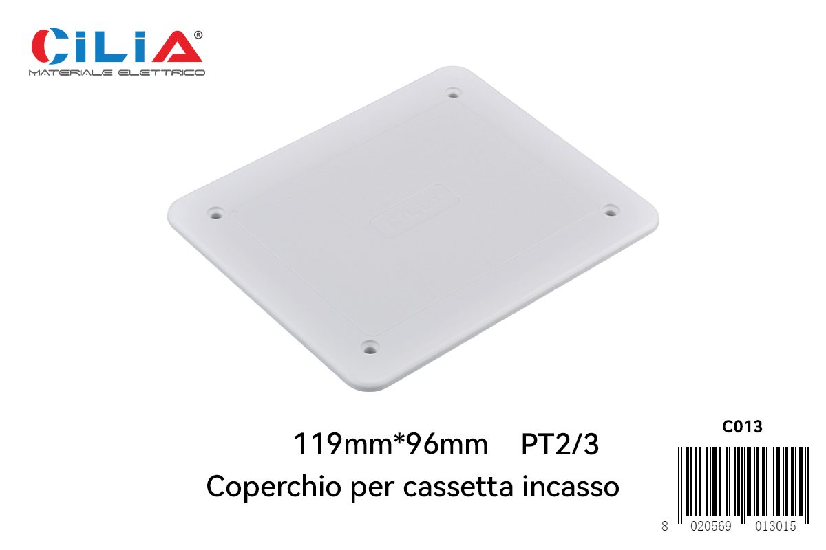 Coperchio per cassetta da incasso 119x96 mm CILIA, codice C013
