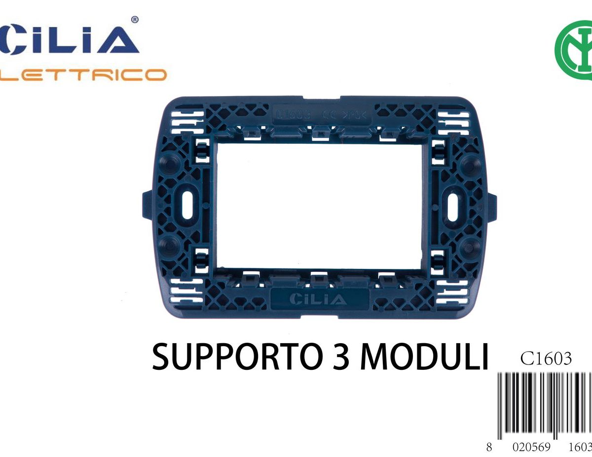 Supporto 3 moduli - Serie Sun CILIA, codice C1603