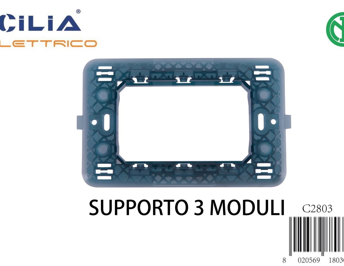 Supporto 3 moduli - Serie Cloud CILIA, codice C1803