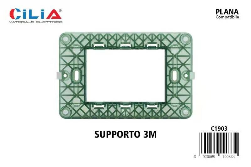 Supporto 3 moduli - Serie Wind CILIA, codice C1903