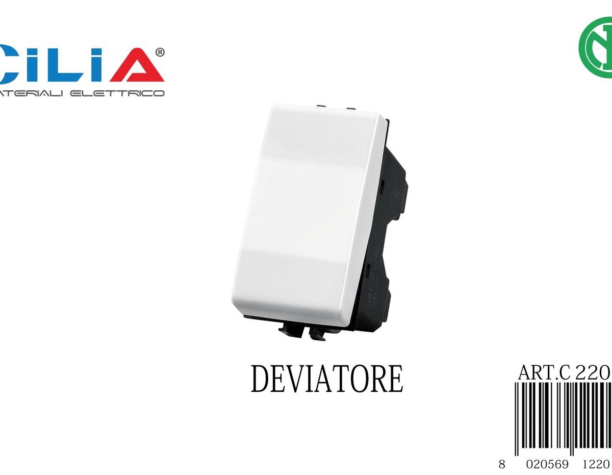 Deviatore 1P 16AX - Serie Cloud CILIA, codice C2201