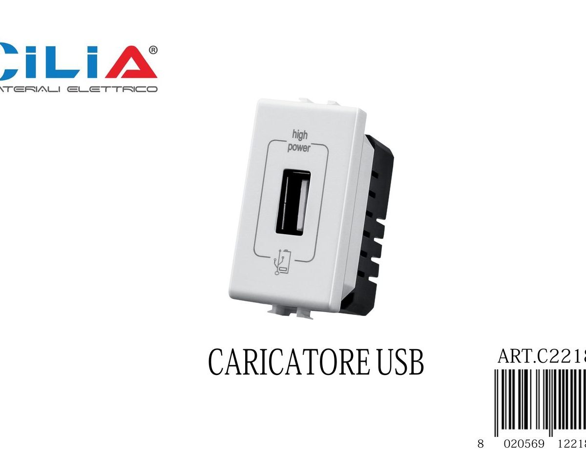Caricatore USB 1 porta - Serie Cloud CILIA, codice C2218