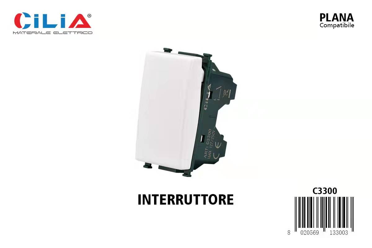 Interruttore 1P 16AX - Serie Wind CILIA, codice C3300