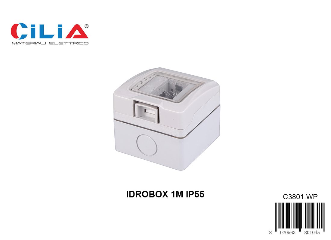 Idrobox 1 modulo IP55 CILIA, codice C3801.WP