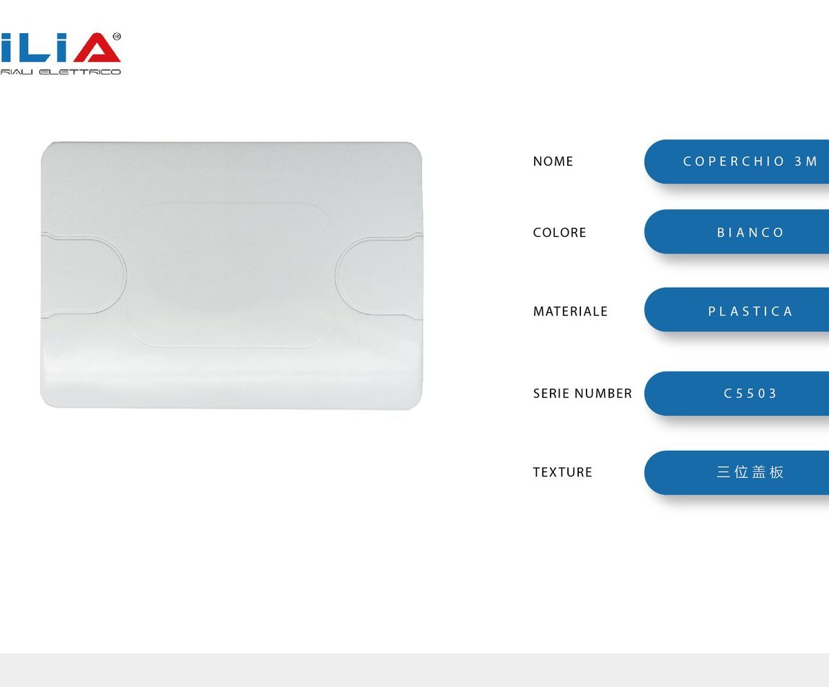 Coperchio 3 moduli Bianco CILIA, codice C5503