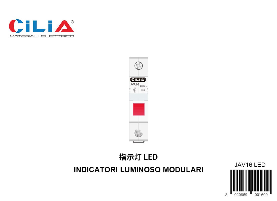 Indicatore luminoso modulare LED 230V CILIA, codice JVA16